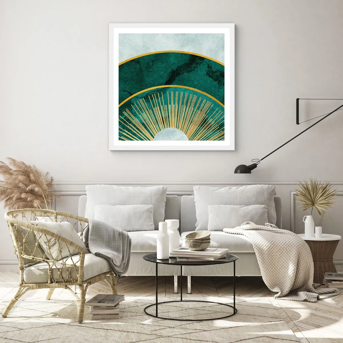 Affisch i vit ram - Ett annorlunda solsystem - 60x60 cm