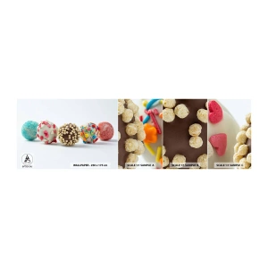 Fototapet Prov Standard Eco - Livet kan vara sött - Sötsaker, Godis, Färgglada Lollipops - 100x30 cm