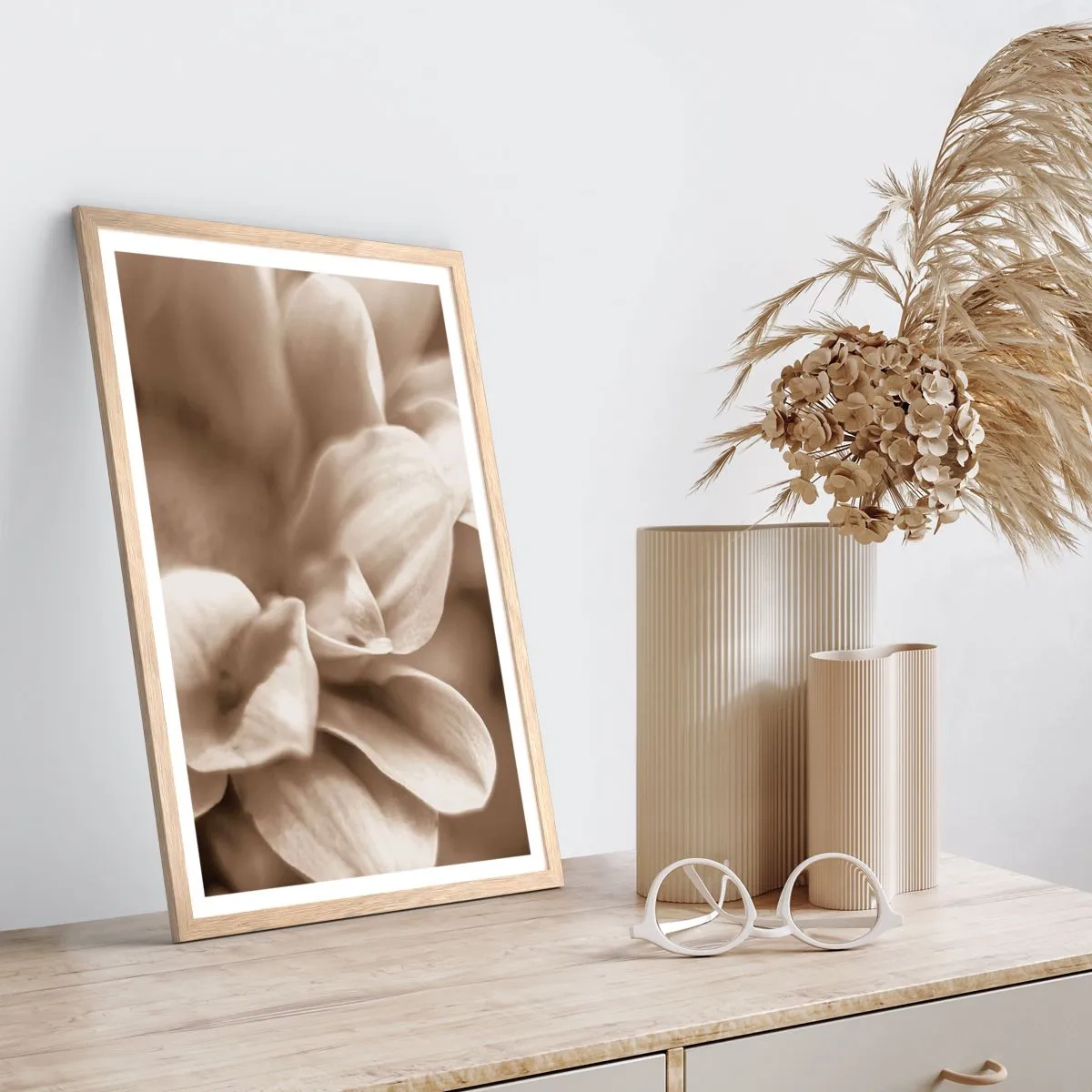 Affisch i ram av ljusek - Milda som ett leende - 50x70 cm