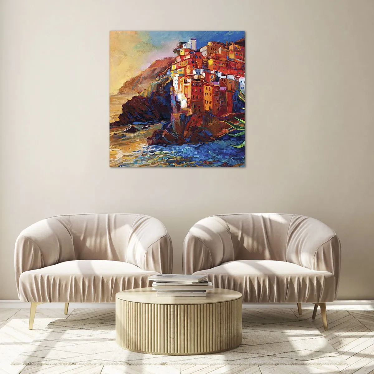 Glastavla - Bild på glas - Italiensk stämning - 60x60 cm