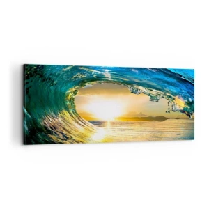 Canvastavla - Bild på duk - I smaragd-guld kristall - 100x40 cm