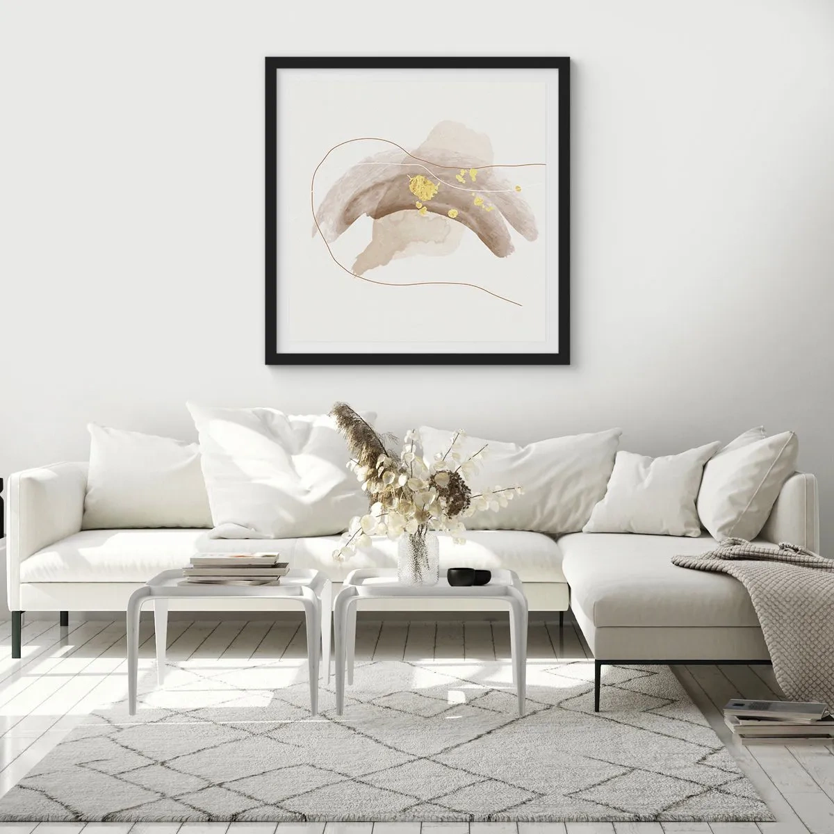 Affisch i svart ram - Träffat i rummet - 50x50 cm