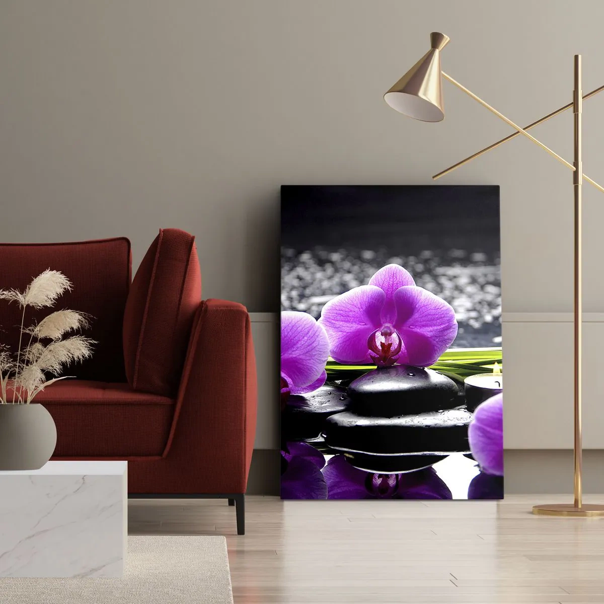 Canvastavla - Bild på duk - Drunkna i tystnad och lugn - 45x80 cm