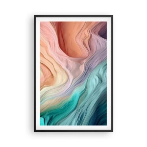 Affisch i svart ram - Regnbågsvåg - 61x91 cm