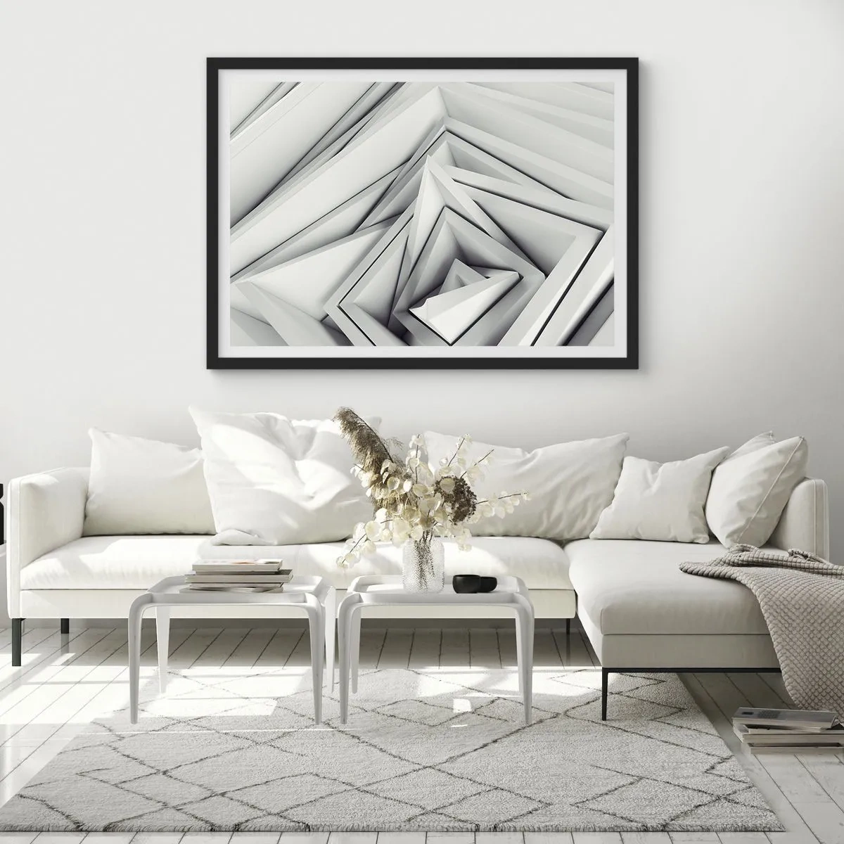 Affisch i svart ram - Blommande vassa kanter - 70x50 cm