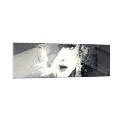 Glastavla - Bild på glas - Bakom grå voile - 160x50 cm