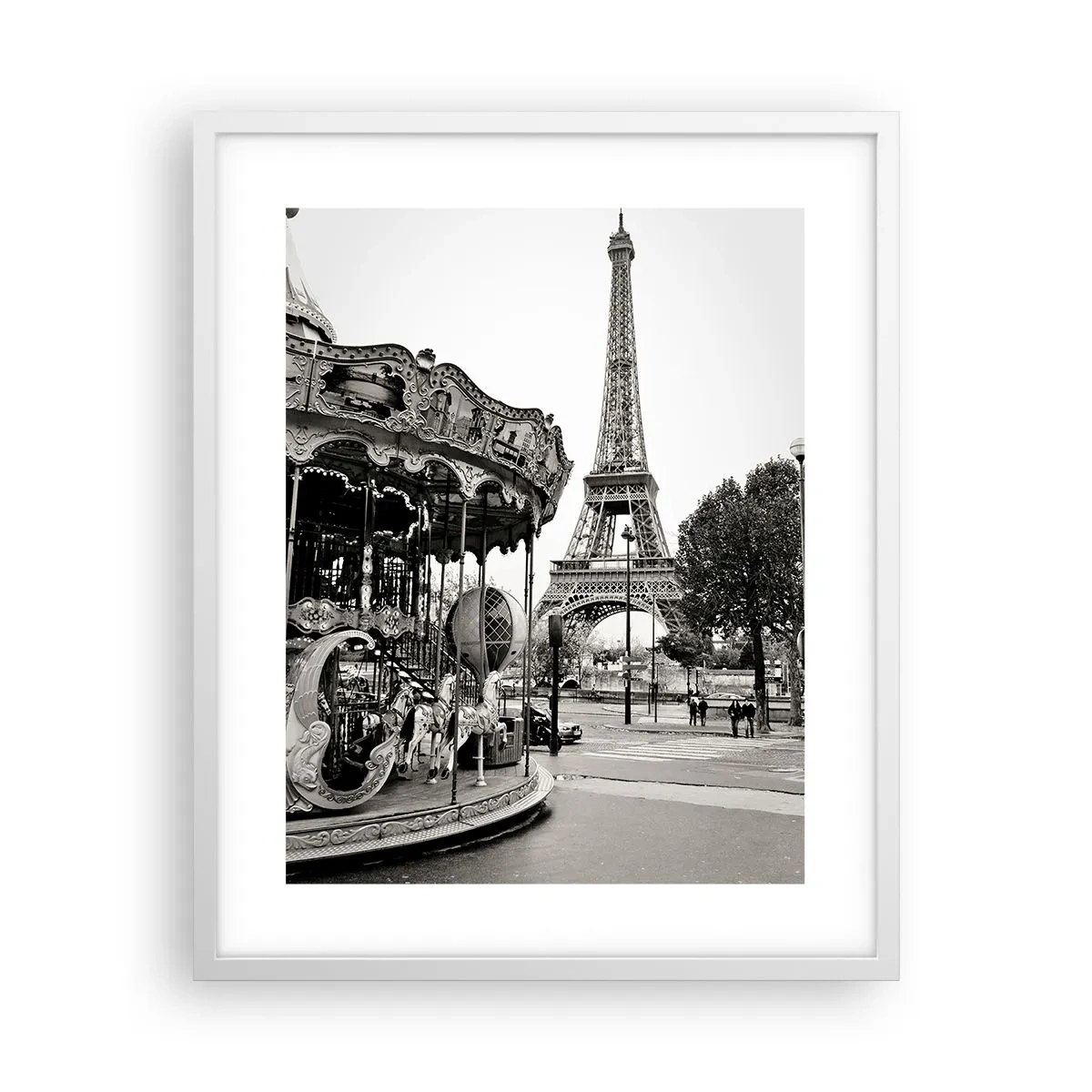 Affisch i vit ram - Nöje endast i Paris - 40x50 cm
