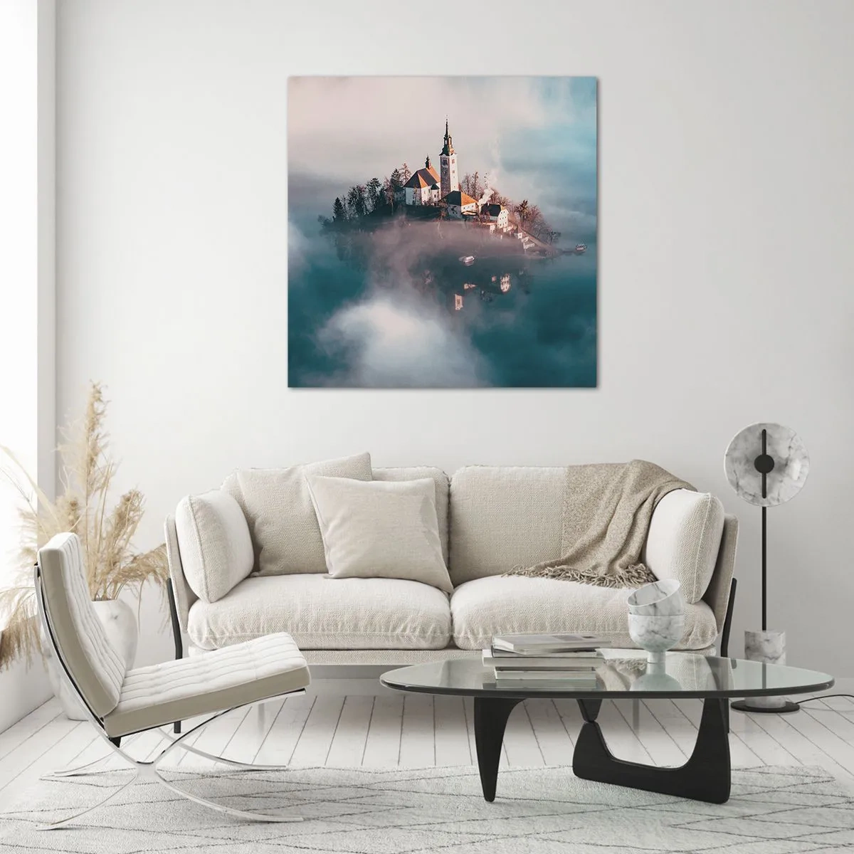 Glastavla - Bild på glas - Drömö - 50x50 cm