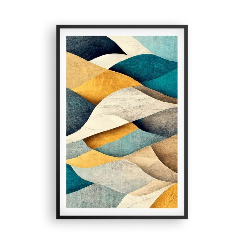 Affisch i svart ram - Rytm och vågrörelse - 61x91 cm