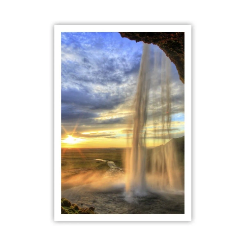 Affisch - Världen bakom ridå av droppar - 70x100 cm