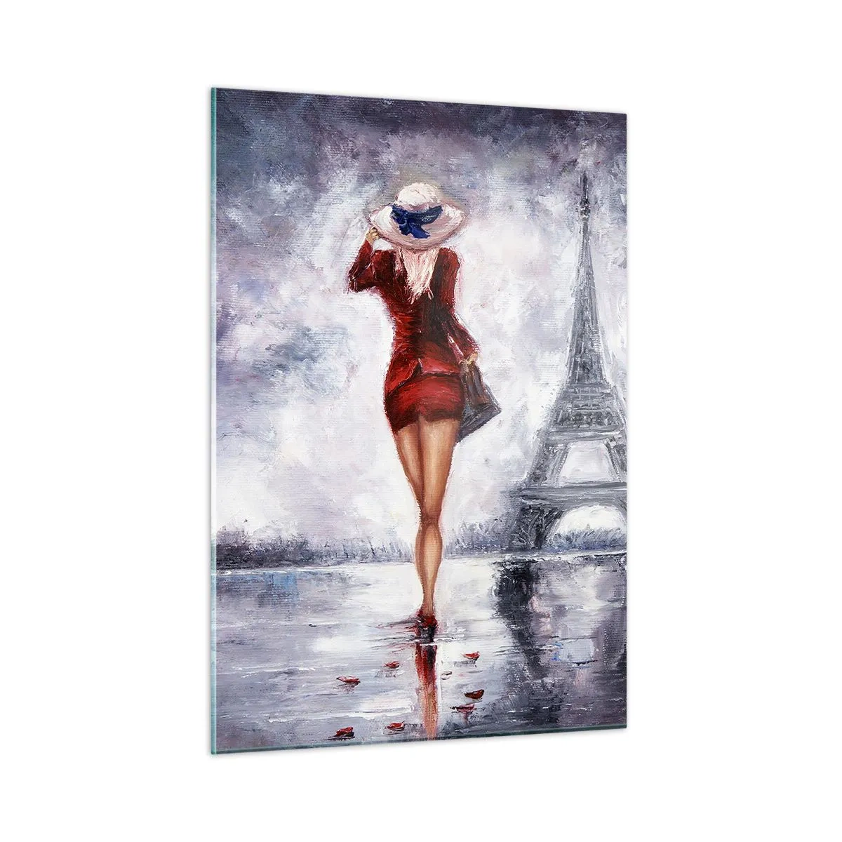 Glastavla - Bild på glas - Symboler av Paris - 50x70 cm