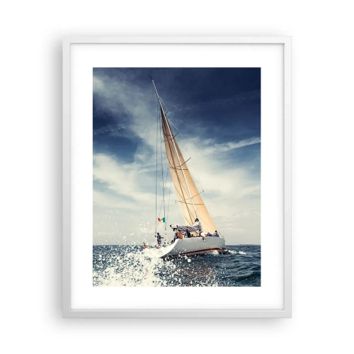 Affisch i vit ram - De hinner inte ikapp oss! - 40x50 cm