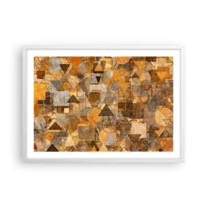 Affisch i vit ram - Värld infattad i form - 70x50 cm