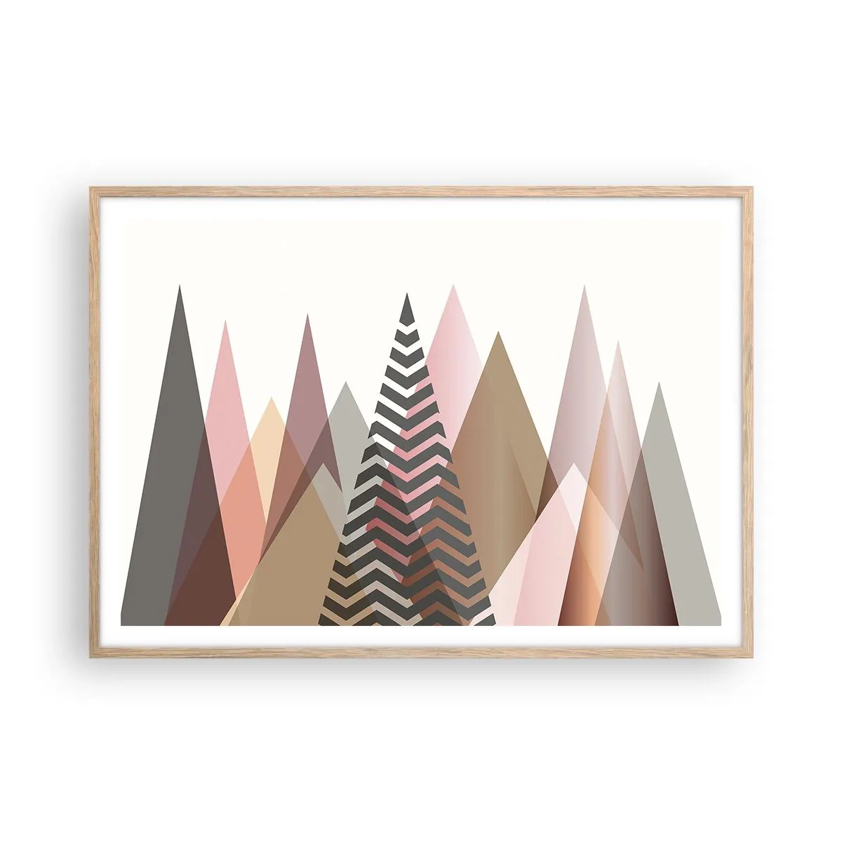 Affisch i ram av ljusek - Utsikt över pyramider - 100x70 cm