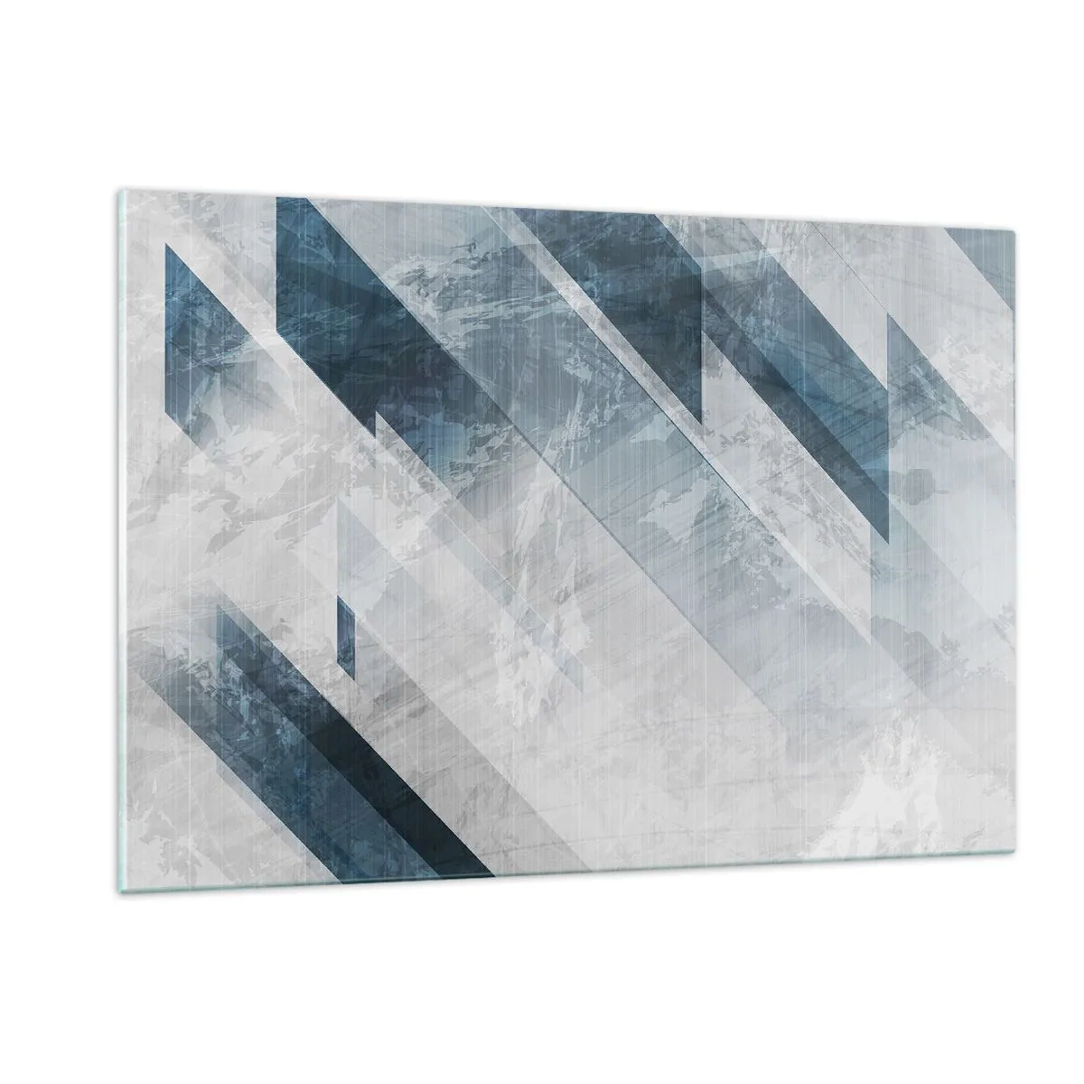 Glastavla - Bild på glas - Tredimensionell komposition – gråhetens rörelse - 120x80 cm