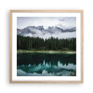 Affisch i ram av ljusek - Tyst, tyst, väck inte sovande vatten... - 50x50 cm