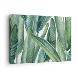 Canvastavla - Bild på duk - Gröna blad i minimalistisk, botanisk stil - 70x50cm - Grönskan i sig själv - Modern väggdekoration för vardagsrum och sovrum ARTTOR