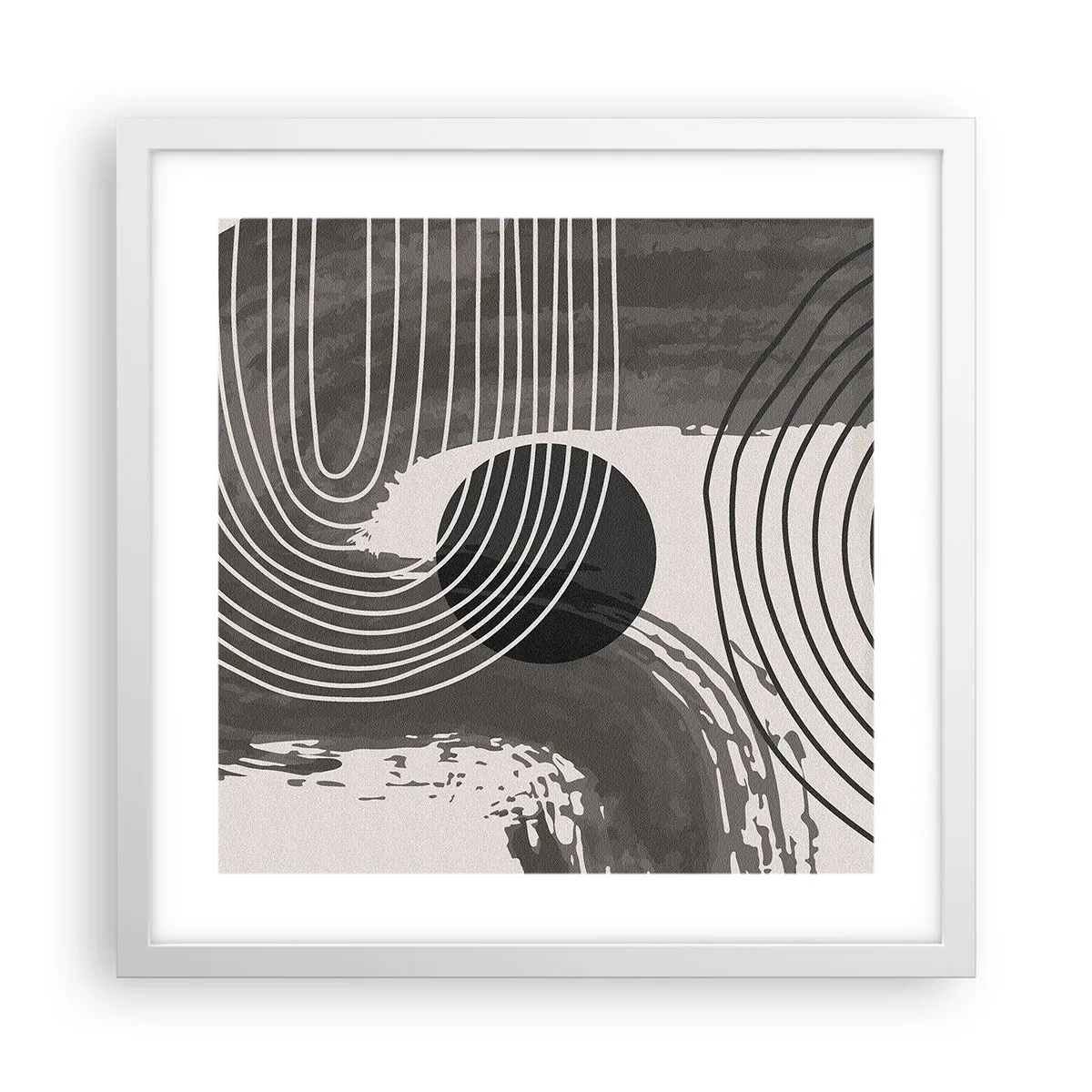 Affisch i vit ram - Ovalen vinner - 40x40 cm