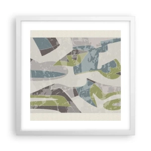 Affisch i vit ram - Komposition bakom glas - 40x40 cm