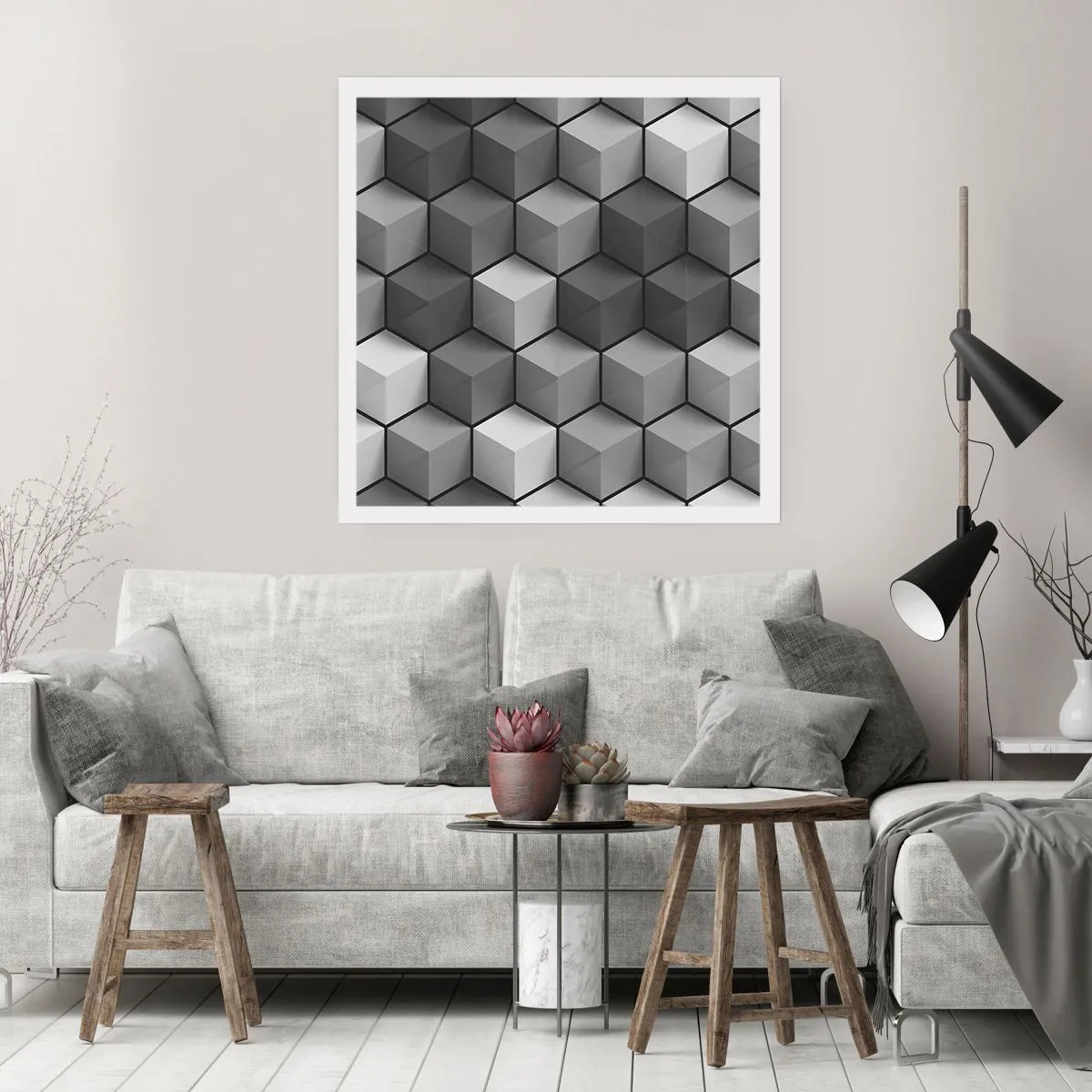 Affisch - Kubistiskt pussel - 60x60 cm