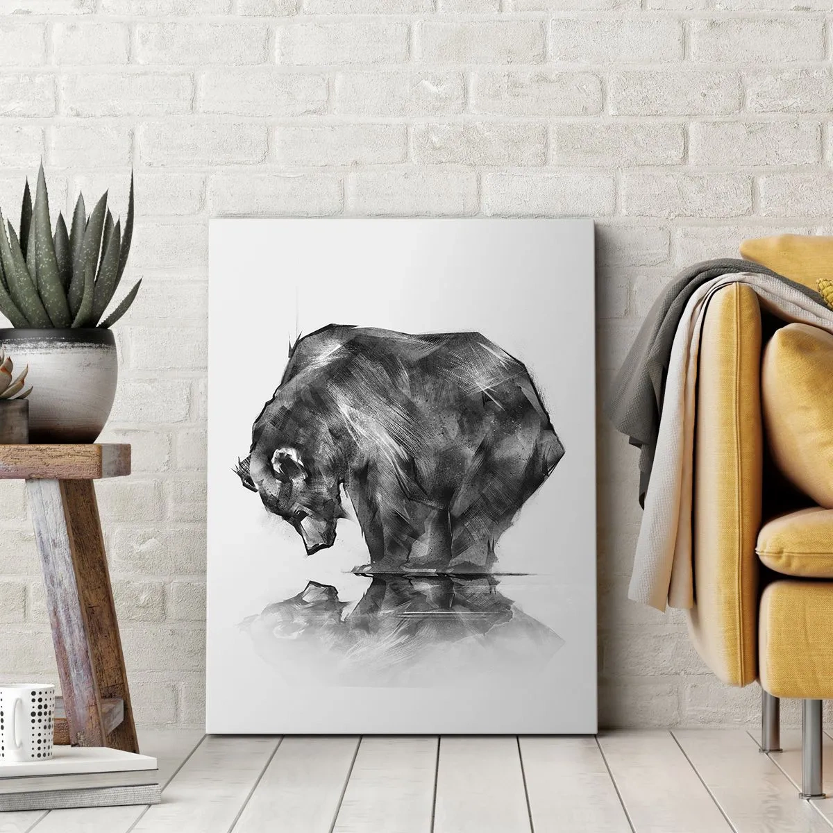 Canvastavla - Bild på duk - Roligt att se någon närstående - 80x120 cm