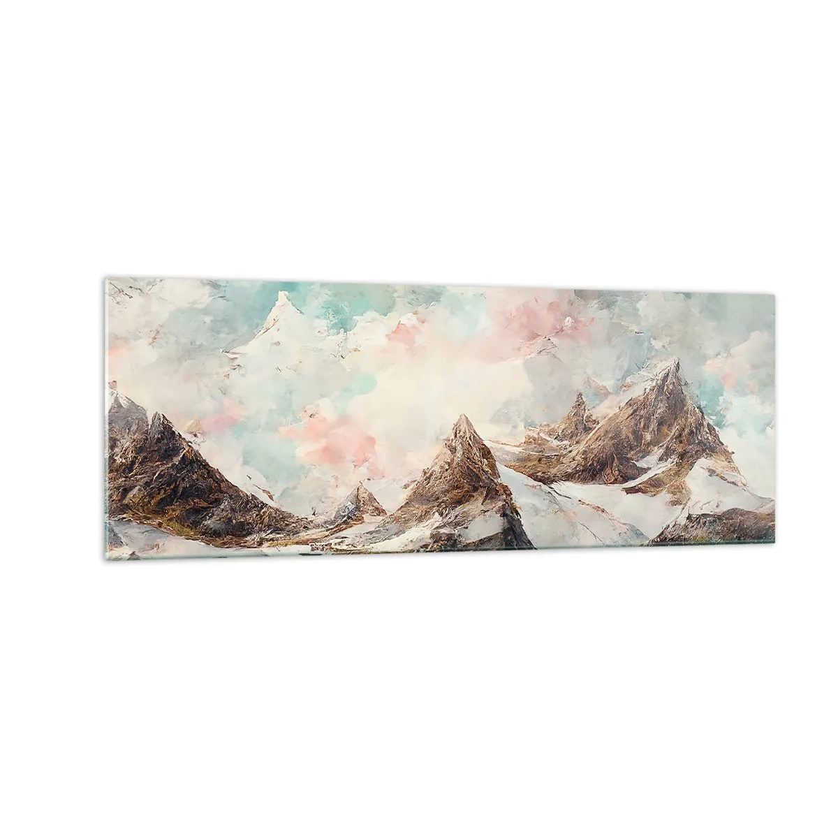 Glastavla - Bild på glas - Steniga blad - 140x50 cm