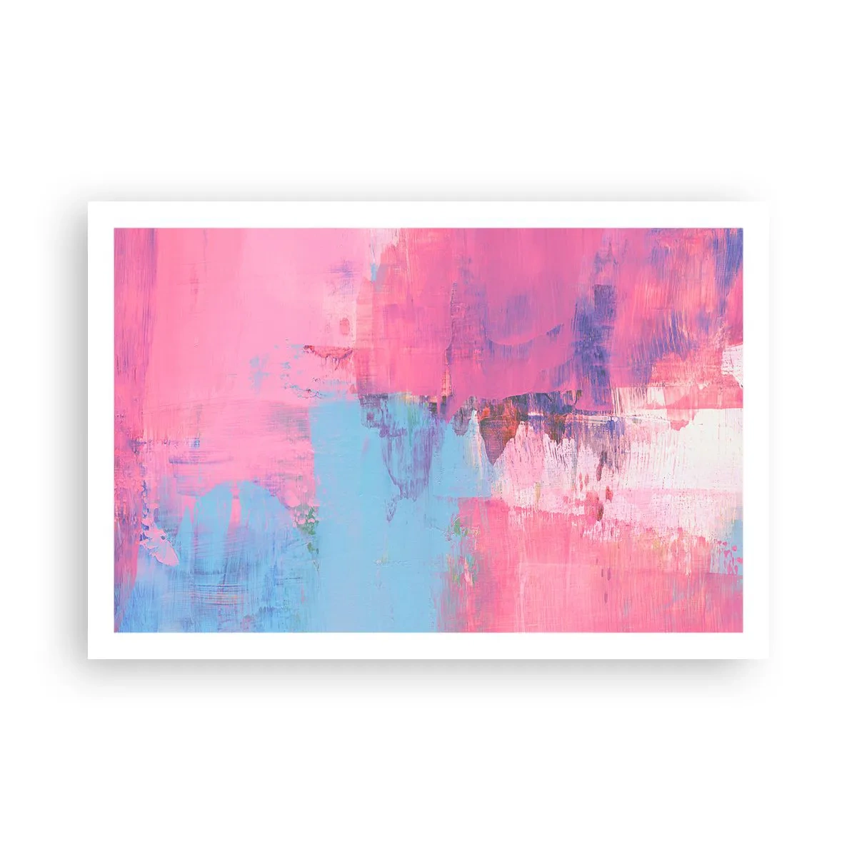 Affisch - Rosa, blått och en gnutta ljus - 91x61 cm