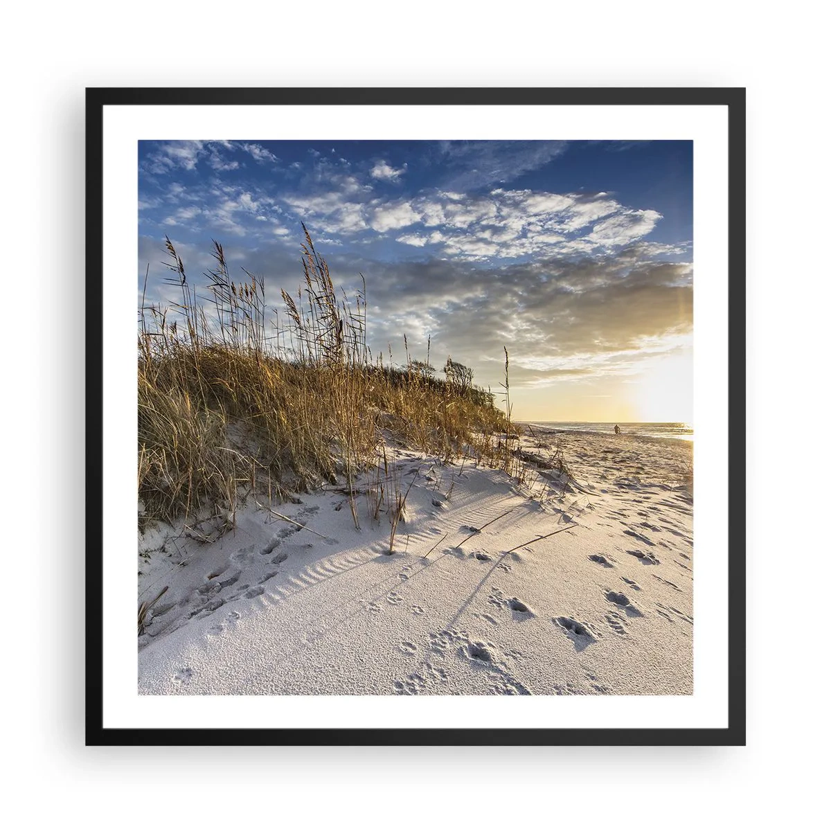 Affisch i svart ram - Inbjudan till promenad - 60x60 cm