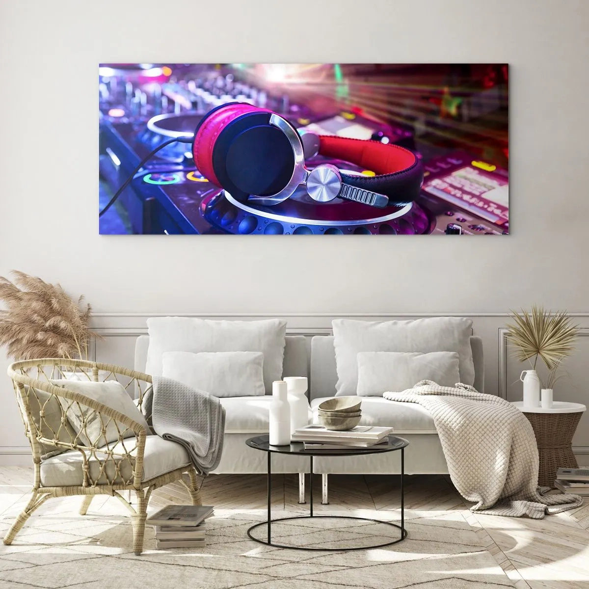 Glastavla - Bild på glas - Låt partyt börja - 120x50 cm