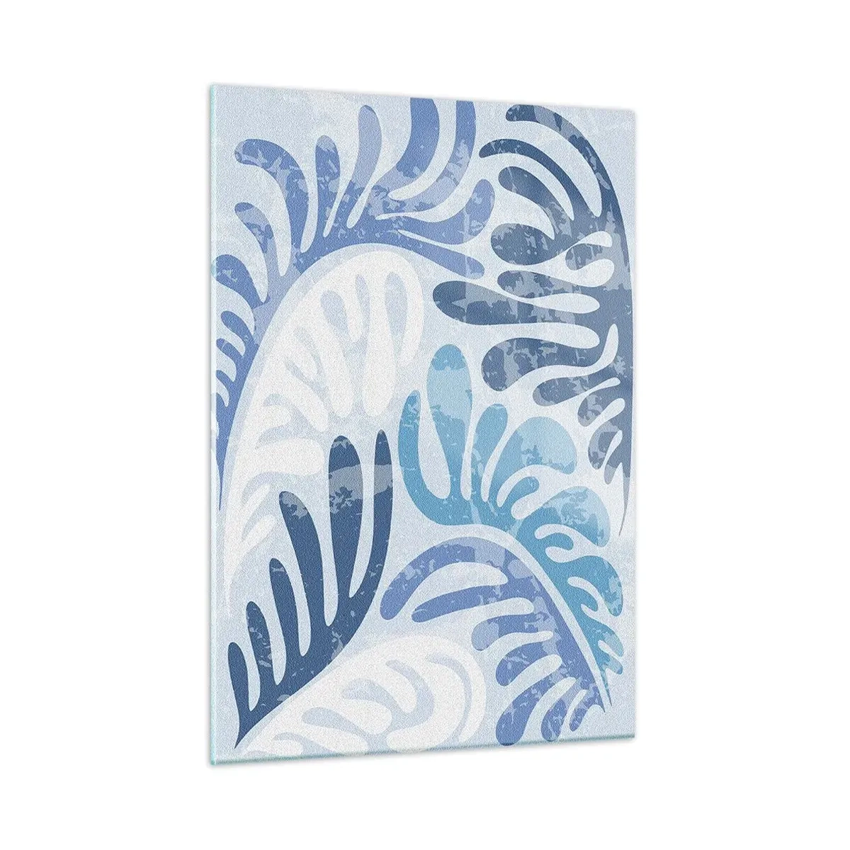 Glastavla - Bild på glas - Blåa ormbunkar - 50x70 cm