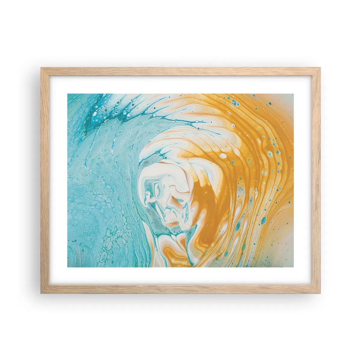 Affisch i ram av ljusek - Pastellfärgad virvel - 50x40 cm