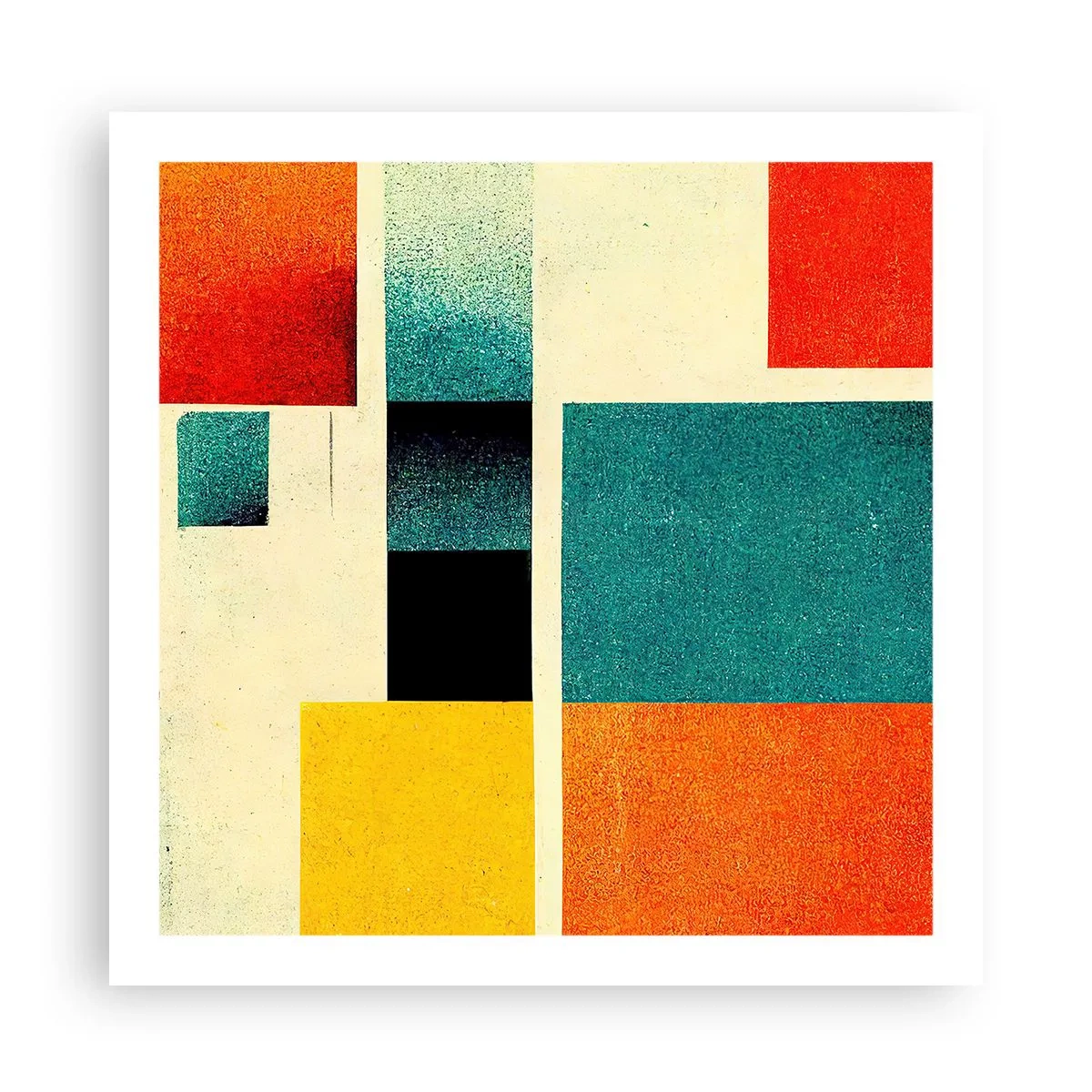 Affisch - Geometrisk abstraktion - bra energi - 60x60 cm