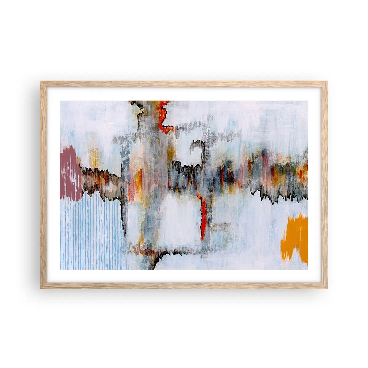 Affisch i ram av ljusek - Med pinne på vatten - 70x50 cm