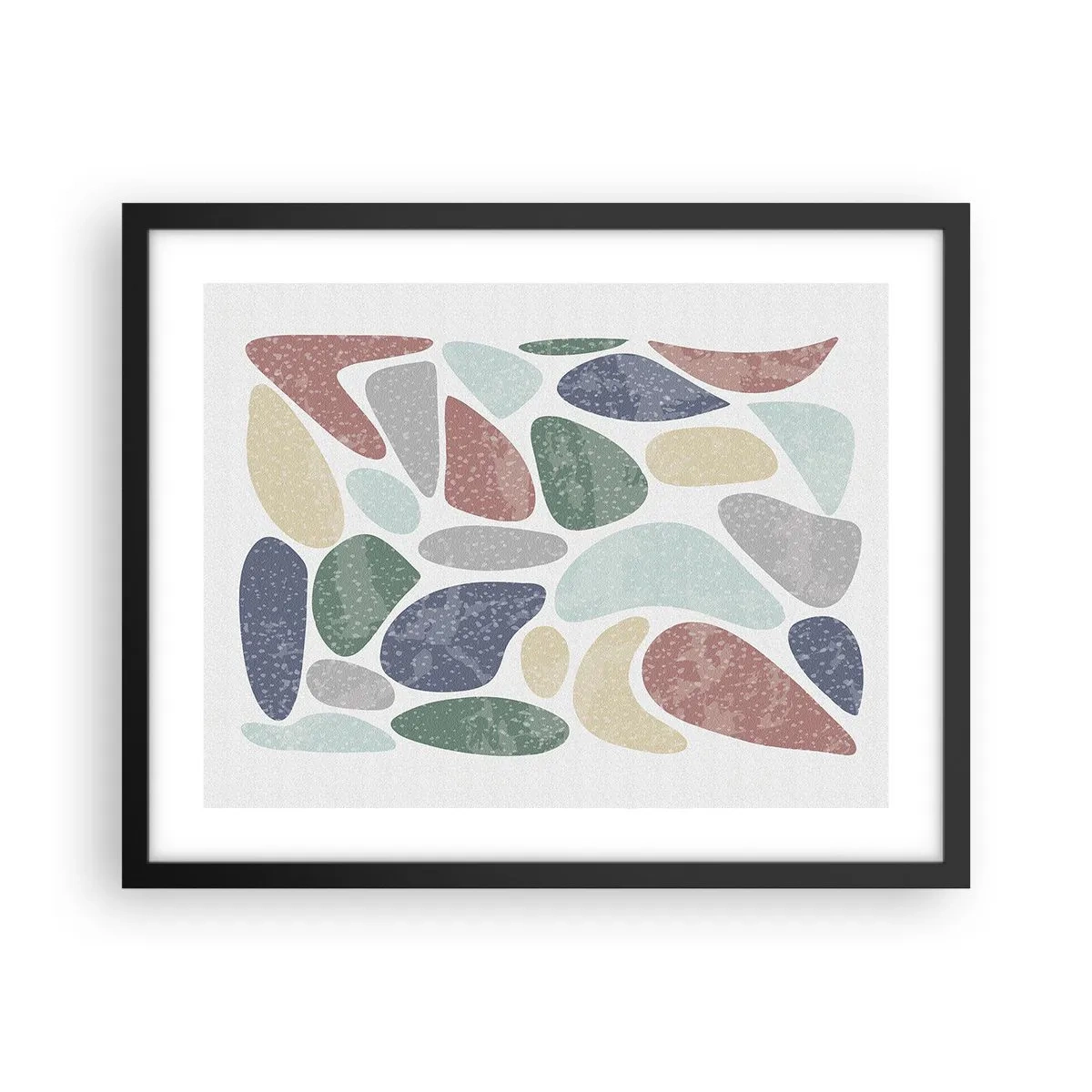 Affisch i svart ram - Mosaik av pulveriserade färger - 50x40 cm