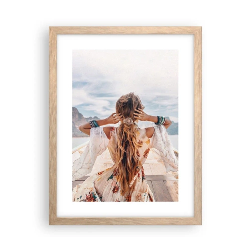 Affisch i ram av ljusek - På väg mot lycka - 30x40 cm