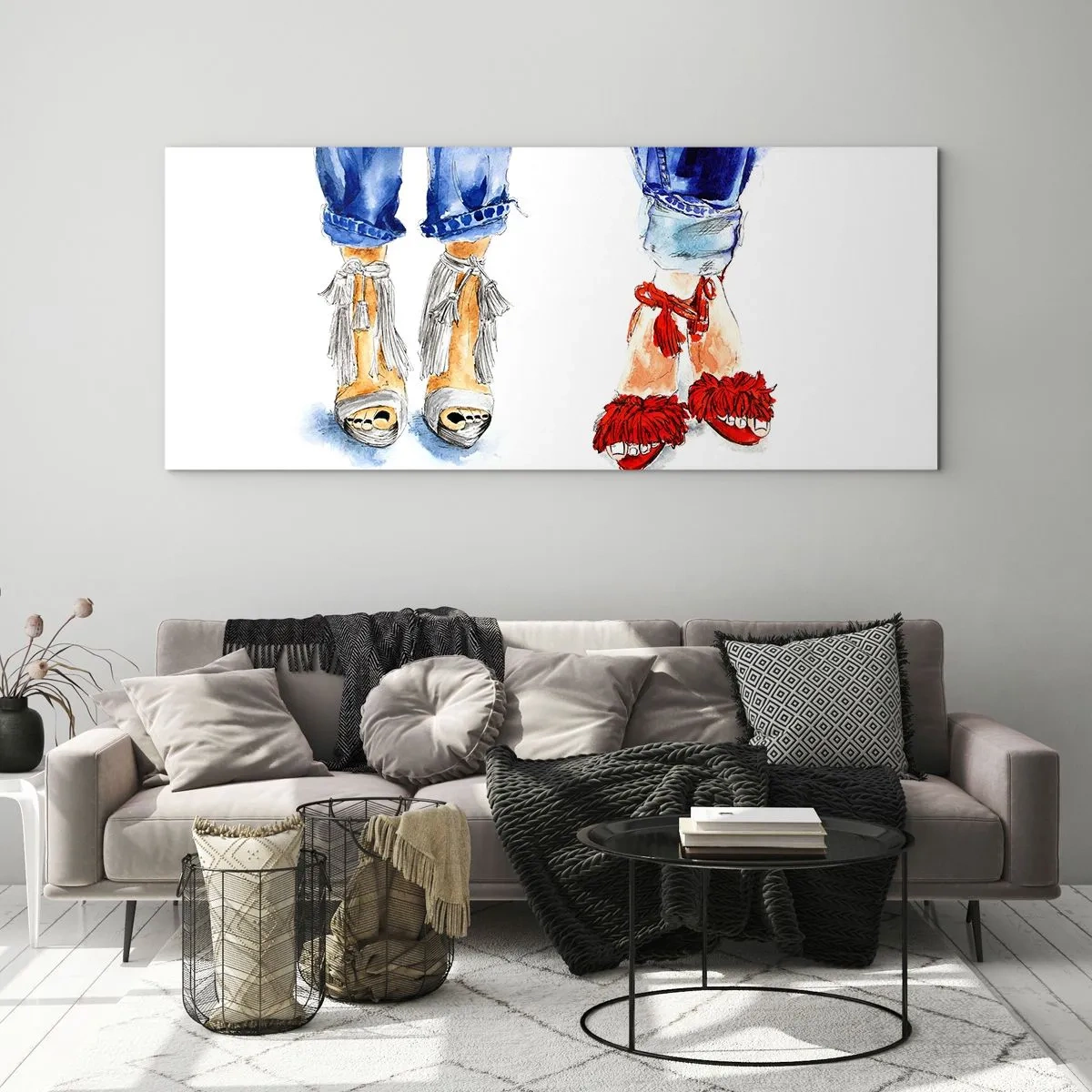 Glastavla - Bild på glas - Kanske går vi ut på promenad? - 100x40 cm