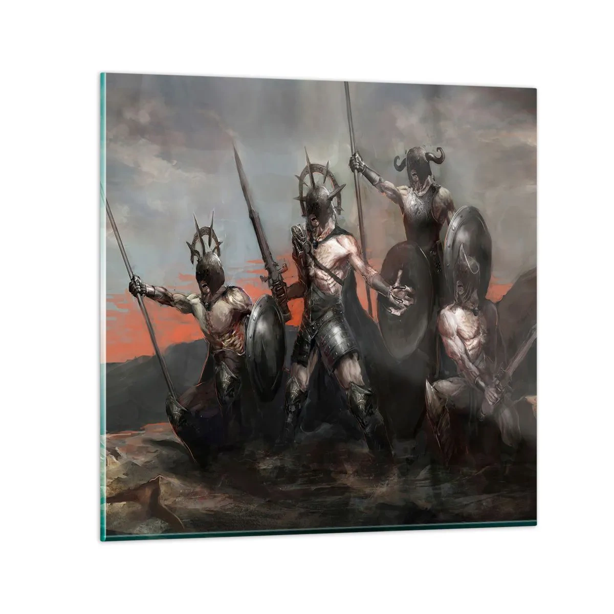 Glastavla - Bild på glas - Med eller på skölden - 40x40 cm