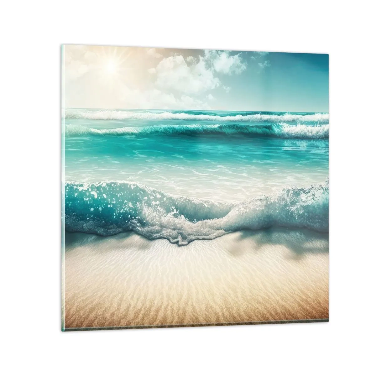 Glastavla - Bild på glas - Lugnet i havet - 30x30 cm
