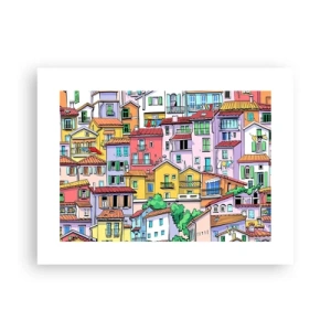 Affisch - Gladlynt stad - 40x30 cm