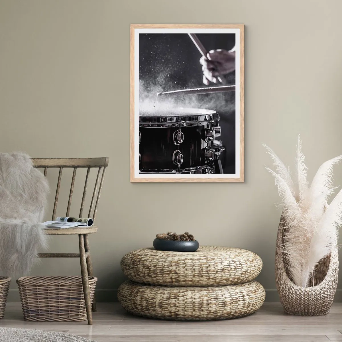 Affisch i ram av ljusek - Musikens puls - 30x40 cm
