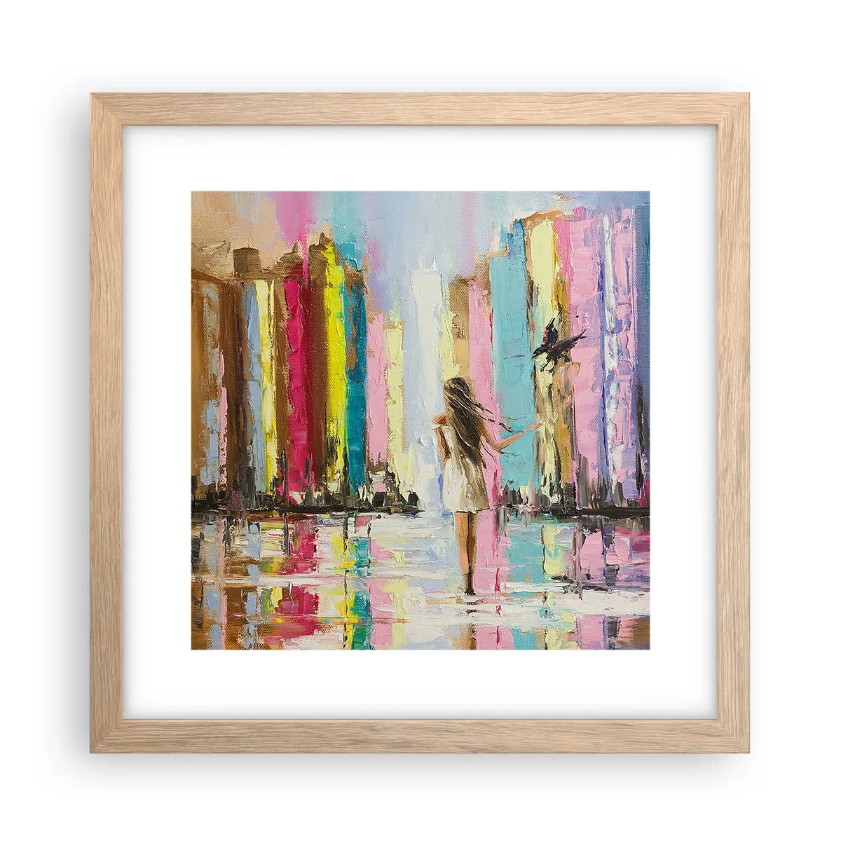 Affisch i ram av ljusek - Kom med mig - 30x30 cm