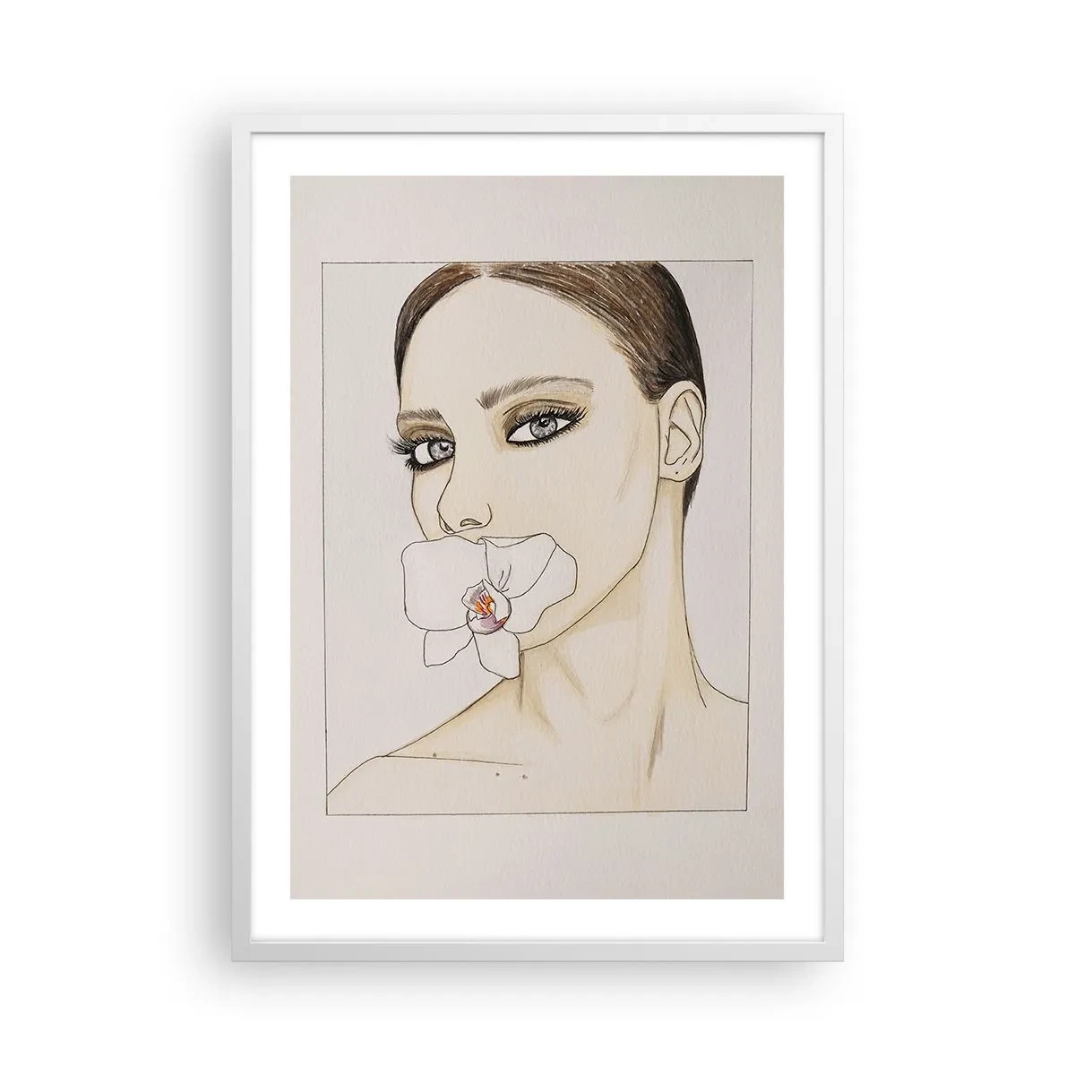 Affisch i vit ram - Elegansens och skönhetens symbol - 50x70 cm
