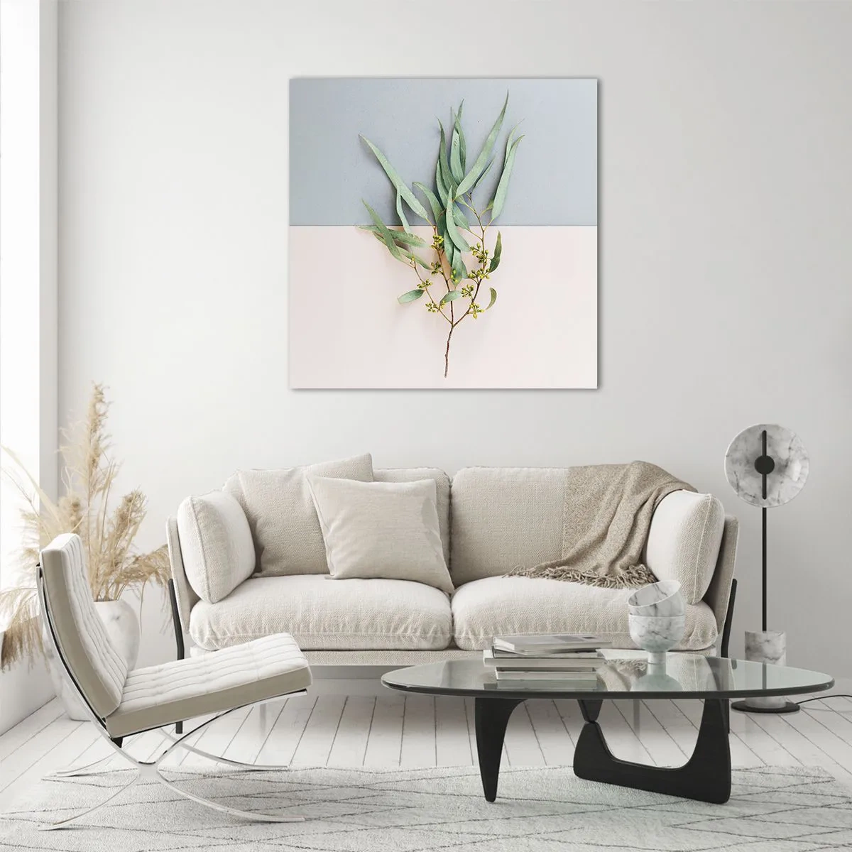 Glastavla - Bild på glas - Pastellens subtilitet - 70x70 cm