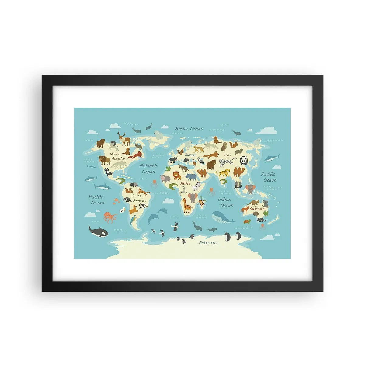 Affisch i svart ram - Goda grannar - 40x30 cm