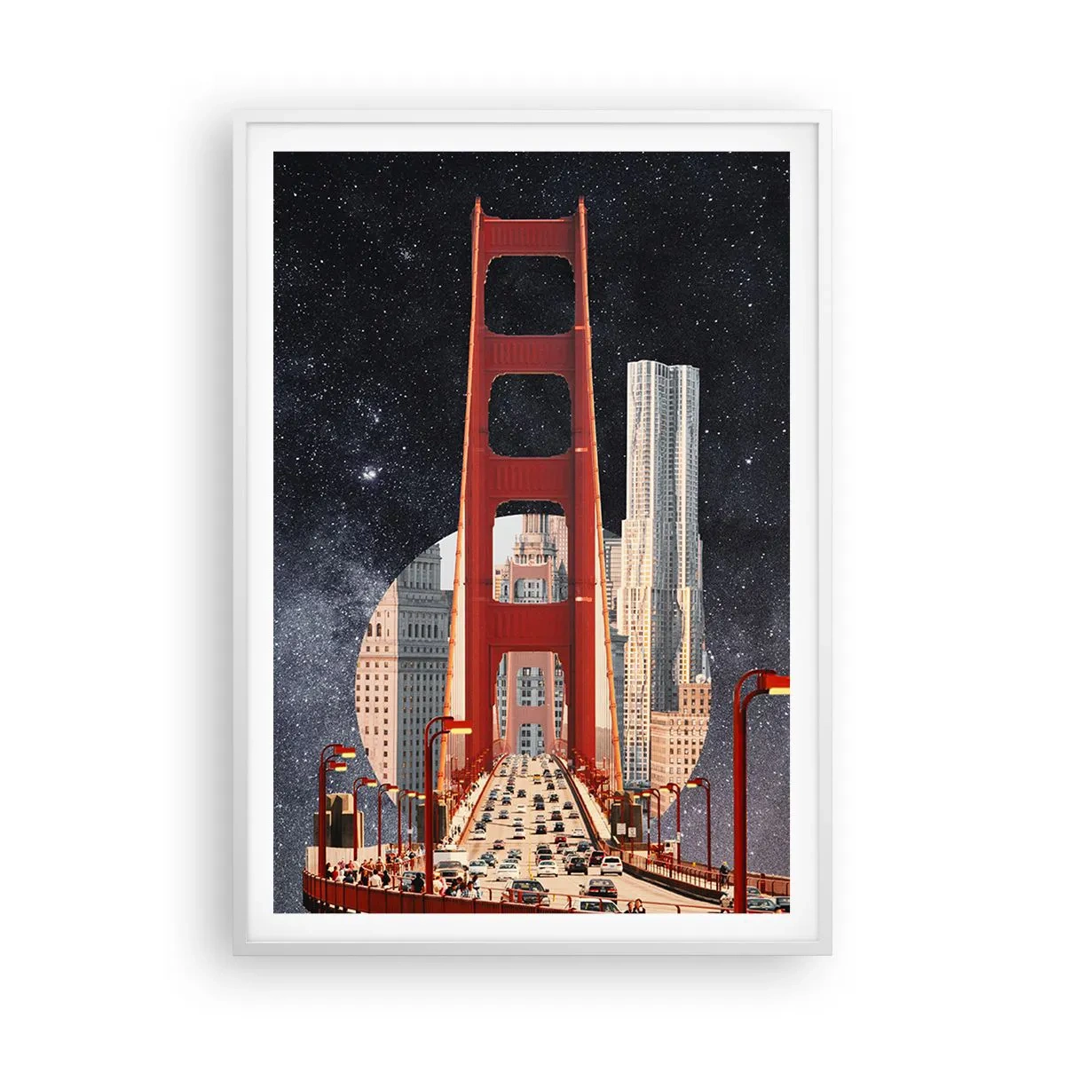 Affisch i vit ram - Alltid i centrum - 70x100 cm