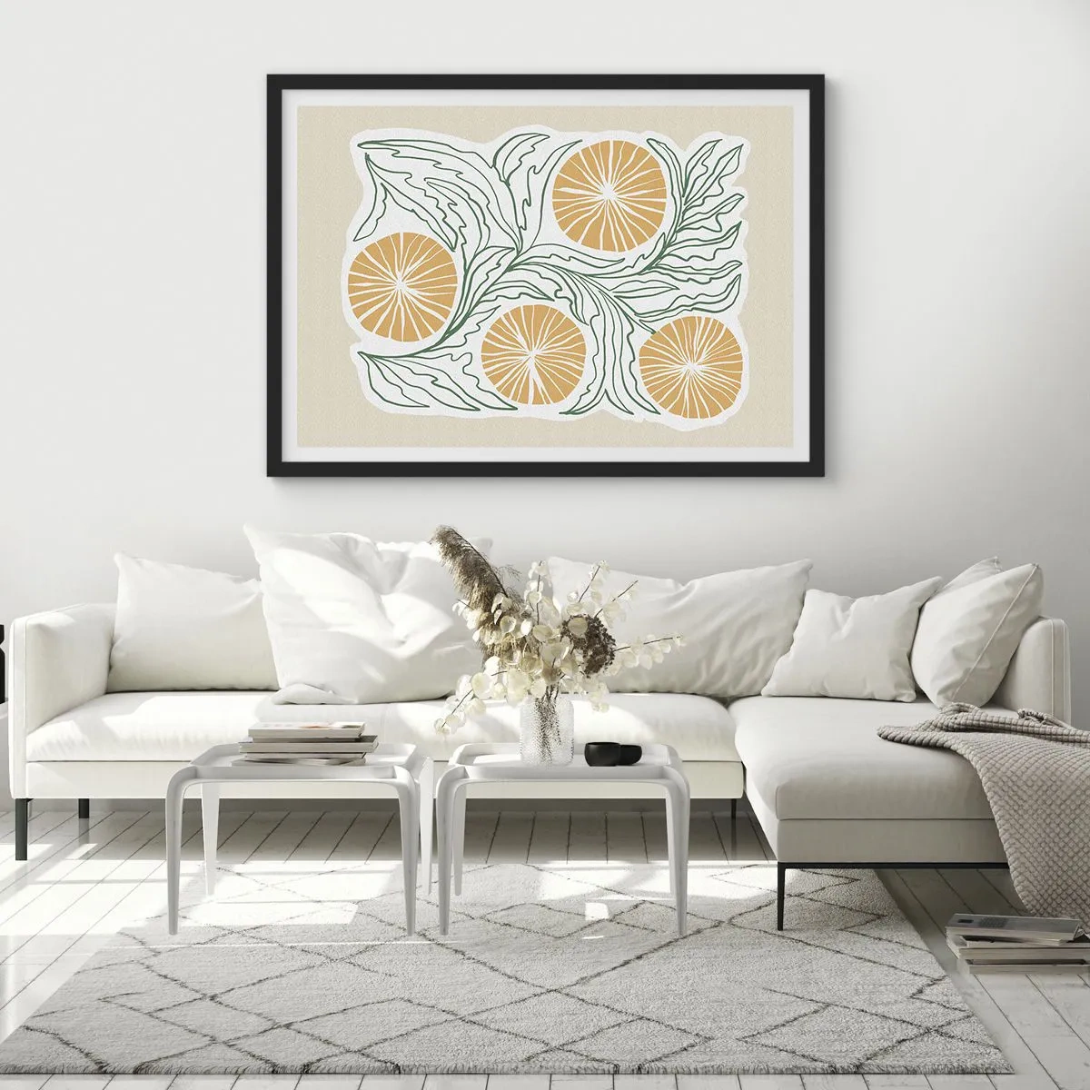 Affisch i svart ram - Etniskt med en touch av abstraktion - 70x50 cm