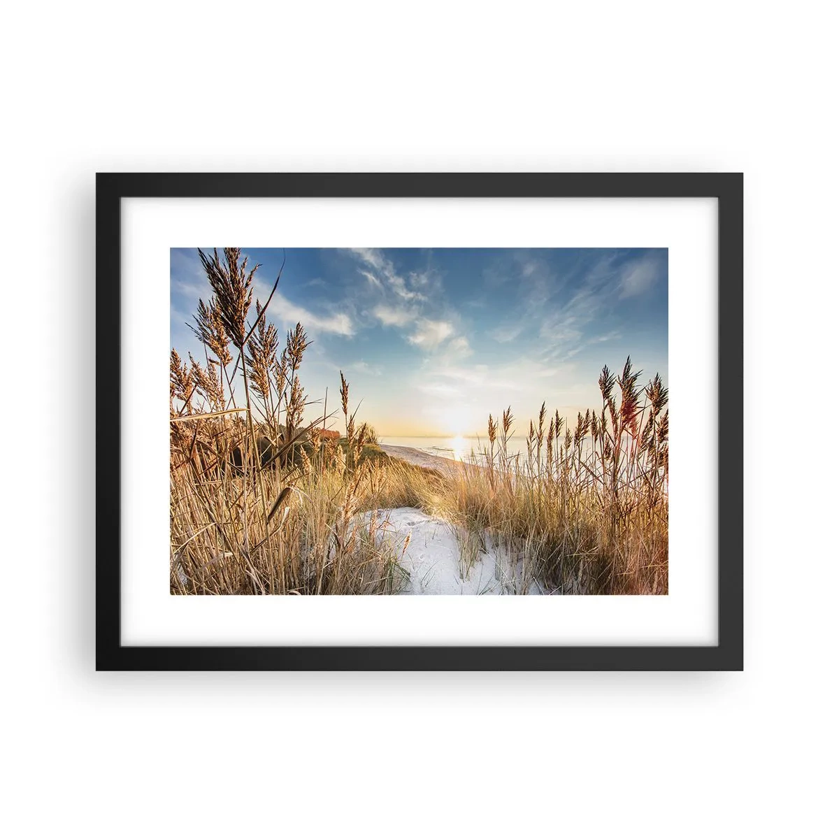 Affisch i svart ram - Nordlig strand - 40x30 cm
