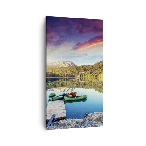 Canvastavla - Bild på duk - Vid spegelklart vatten - 45x80 cm