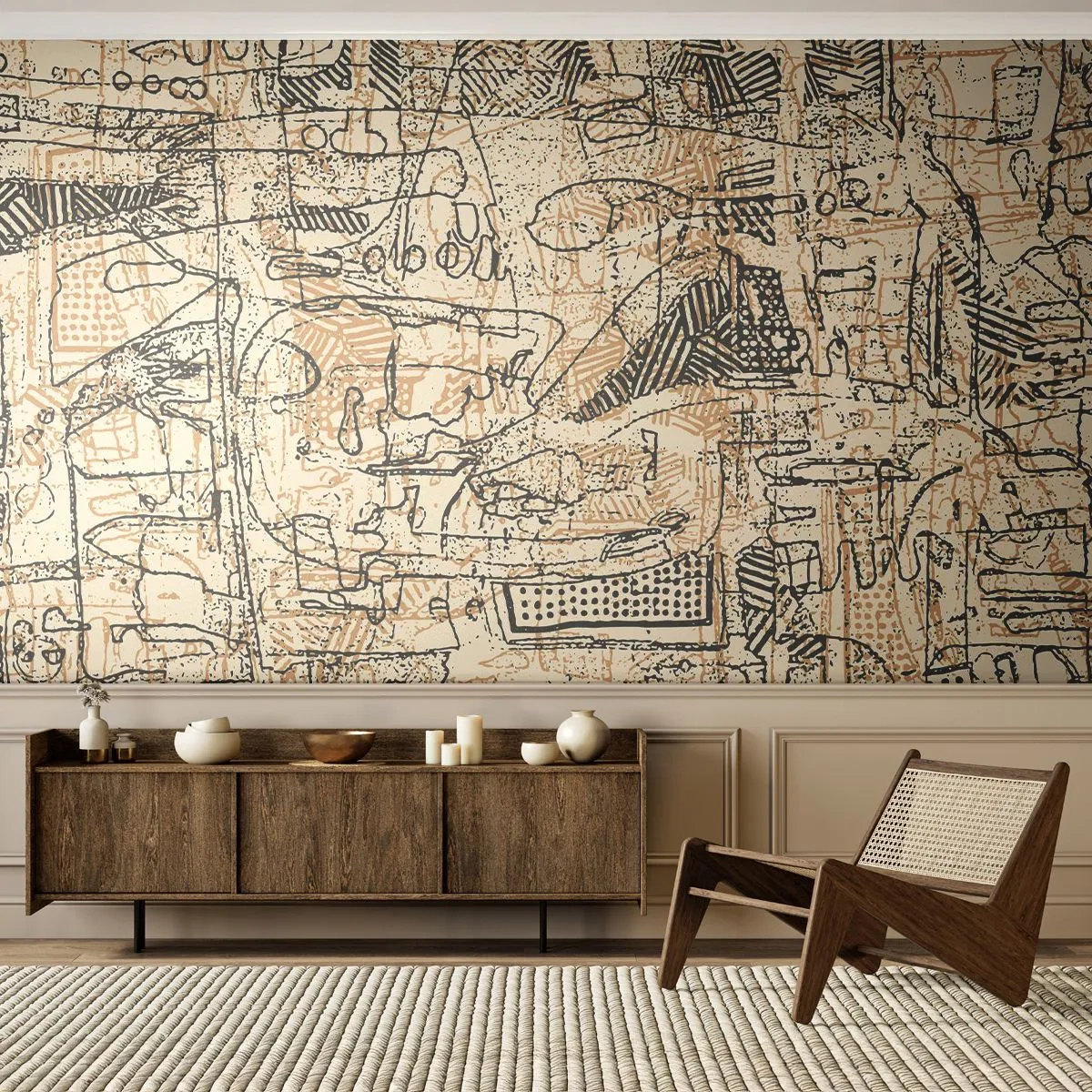 Fototapet Premium Sand - Väntar på avkodning - Grafik, Bit, Abstraktion - 200x140 cm