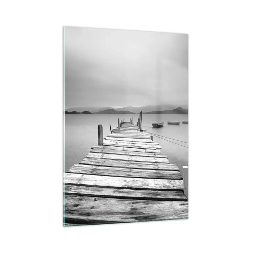 Glastavla - Bild på glas - Bortom bergen och hav - 50x70 cm
